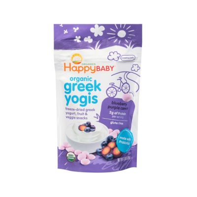 Снеки с грецьким йогуртом, чорницею та фіолетовою морквою 8мес+ 28г  хэп-50 Happy Family