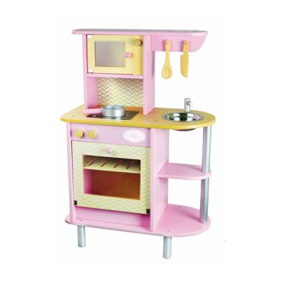 Іграшкова кухня деревяна 80х55х30 рожевий 50694 Vilac