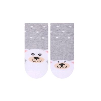 Шкарпетки дитячі котон 00-03 міс сірий-білий 138 Steven