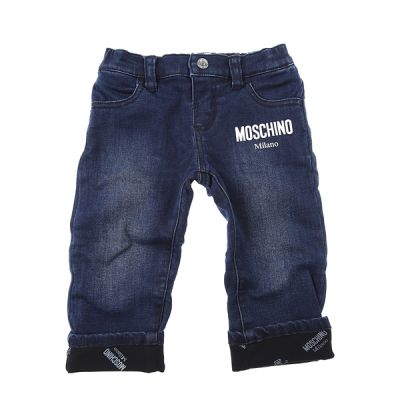 Брюки джинсы на коттоновой подкладке 18-24 мес темно синий MUP033 Moschino