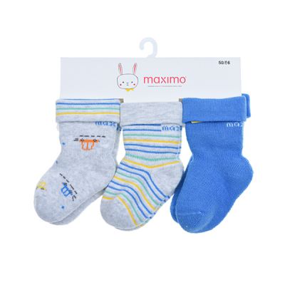 Шкарпетки дитячі махрові 3од. 50-56 сірий-синій 05836-327965 Maximo